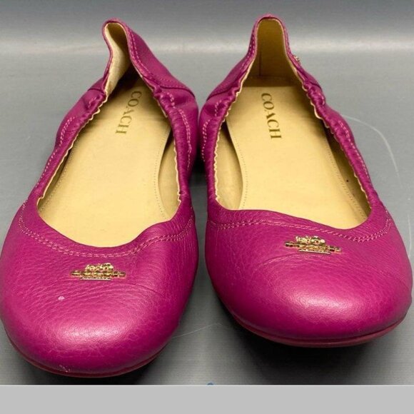 EUC! Coach Fuchsia Pink Leather Camilla Ballet Flats Size 10 - Picture 1 of 10